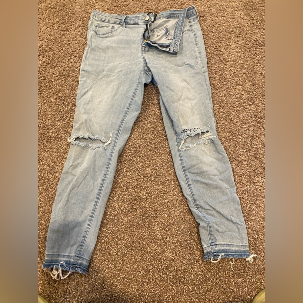 Target Mossimo Mid Rise Jeggings. Worn once but got damaged with bleach.